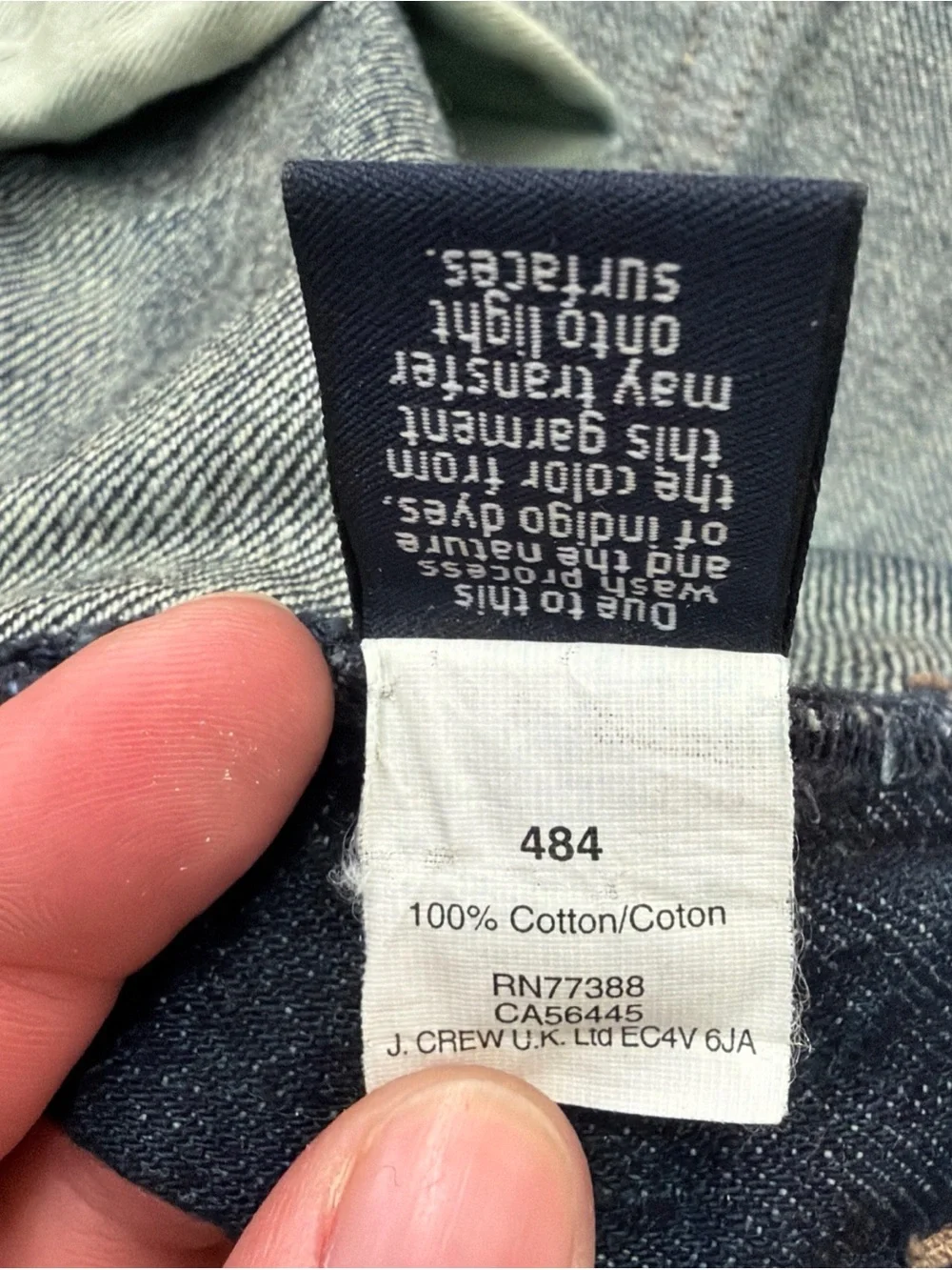 J. Crew 484 Jeans Mens 32x30 (fits 34x30) Slim Tapered Leg Blue Denim Dark Wash